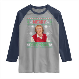 Funny Chit Christmas Merry Chit-Mas Raglan Shirt Retro Holiday Humor TS02 Sport Gray Navy Print Your Wear