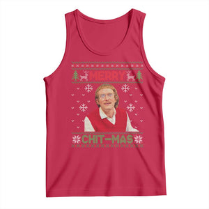 Funny Chit Christmas Merry Chit-Mas Tank Top Retro Holiday Humor TS02 Red Print Your Wear
