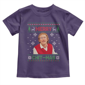 Funny Chit Christmas Merry Chit-Mas Toddler T Shirt Retro Holiday Humor TS02 Purple Print Your Wear