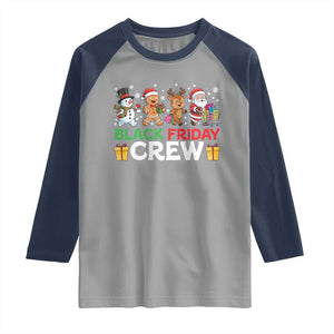 Black Friday Crew Christmas Raglan Shirt Funny Holiday Shopping Squad TS02 Sport Gray Navy Print Your Wear