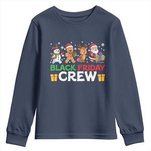Black Friday Crew Christmas Youth Sweatshirt Funny Holiday Shopping Squad TS02 Navy Print Your Wear