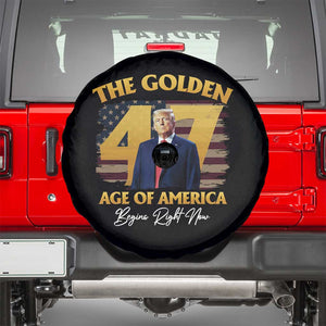 Trump 2025 Spare Tire Cover The Golden Age Of America Begins Right Now USA Flag TS02 Black Print Your Wear