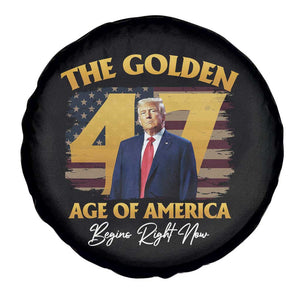 Trump 2025 Spare Tire Cover The Golden Age Of America Begins Right Now USA Flag TS02 Print Your Wear