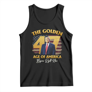 Trump 2025 Tank Top The Golden Age Of America Begins Right Now USA Flag TS02 Black Print Your Wear