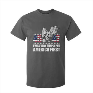 Trump 2025 T Shirt For Kid I Will Very Simply Put America First 47Th President TS02 Dark Heather Print Your Wear