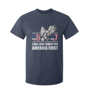 Trump 2025 T Shirt For Kid I Will Very Simply Put America First 47Th President TS02 Navy Print Your Wear
