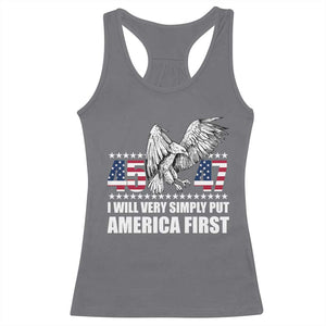 Trump 2025 Racerback Tank Top I Will Very Simply Put America First 47Th President TS02 Charcoal Print Your Wear