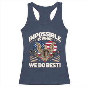 Trump 2025 Racerback Tank Top Impossible Is What We Do Best Eagle 47th President Inauguration TS02 Navy Print Your Wear