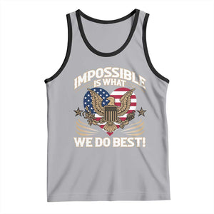 Trump 2025 Tank Top Impossible Is What We Do Best Eagle 47th President Inauguration TS02 Athletic Heather Black Print Your Wear