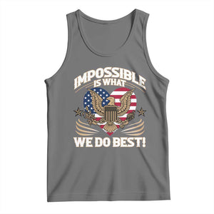 Trump 2025 Tank Top Impossible Is What We Do Best Eagle 47th President Inauguration TS02 Black Heather Print Your Wear