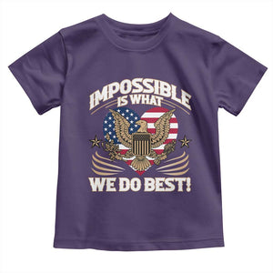 Trump 2025 Toddler T Shirt Impossible Is What We Do Best Eagle 47th President Inauguration TS02 Purple Print Your Wear