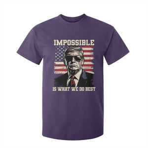 Trump 2025 T Shirt For Kid Impossible Is What We Do Best Inauguration TS02 Purple Print Your Wear