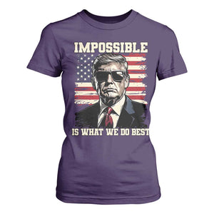 Trump 2025 T Shirt For Women Impossible Is What We Do Best Inauguration TS02 Purple Print Your Wear