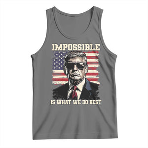 Trump 2025 Tank Top Impossible Is What We Do Best Inauguration TS02 Black Heather Print Your Wear