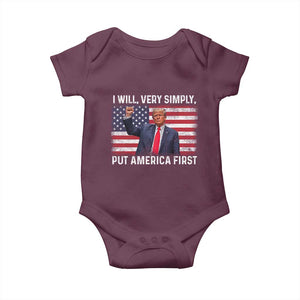 Trump 2025 Baby Onesie The Golden Age Of America Begins Right Now American Flag TS02 Maroon Print Your Wear