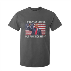 Trump 2025 T Shirt For Kid The Golden Age Of America Begins Right Now American Flag TS02 Dark Heather Print Your Wear