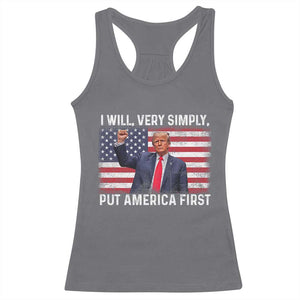 Trump 2025 Racerback Tank Top The Golden Age Of America Begins Right Now American Flag TS02 Charcoal Print Your Wear
