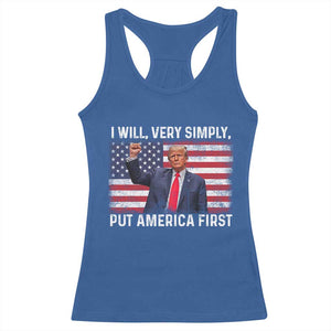 Trump 2025 Racerback Tank Top The Golden Age Of America Begins Right Now American Flag TS02 Royal Blue Print Your Wear