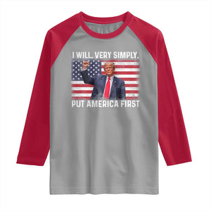 Trump 2025 Raglan Shirt The Golden Age Of America Begins Right Now American Flag TS02 Sport Gray Red Print Your Wear
