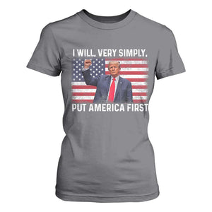 Trump 2025 T Shirt For Women The Golden Age Of America Begins Right Now American Flag TS02 Charcoal Print Your Wear