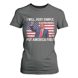 Trump 2025 T Shirt For Women The Golden Age Of America Begins Right Now American Flag TS02 Dark Heather Print Your Wear