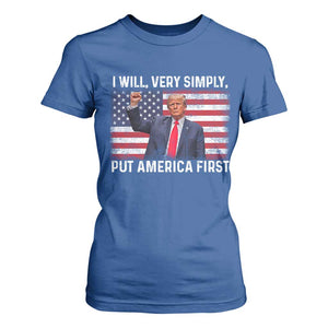 Trump 2025 T Shirt For Women The Golden Age Of America Begins Right Now American Flag TS02 Royal Blue Print Your Wear
