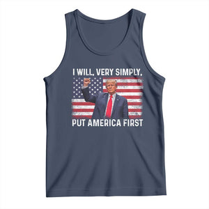 Trump 2025 Tank Top The Golden Age Of America Begins Right Now American Flag TS02 Navy Print Your Wear