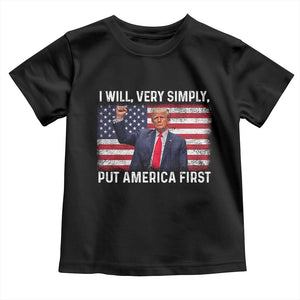 Trump 2025 Toddler T Shirt The Golden Age Of America Begins Right Now American Flag TS02 Black Print Your Wear