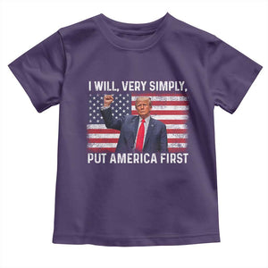 Trump 2025 Toddler T Shirt The Golden Age Of America Begins Right Now American Flag TS02 Purple Print Your Wear