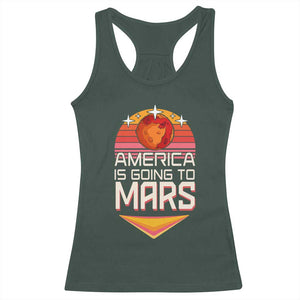 Trump 2025 Racerback Tank Top America Is Going To Mars Funny USA Patriotic Party TS02 Dark Forest Green Print Your Wear