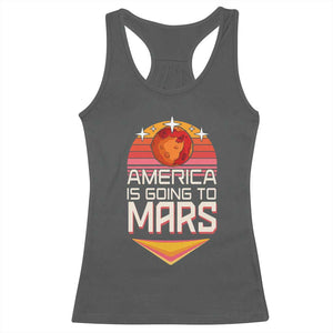 Trump 2025 Racerback Tank Top America Is Going To Mars Funny USA Patriotic Party TS02 Dark Heather Print Your Wear