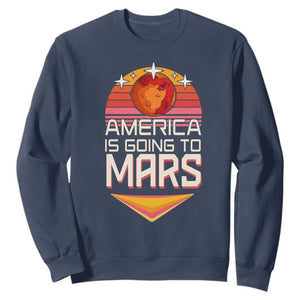 Trump 2025 Sweatshirt America Is Going To Mars Funny USA Patriotic Party TS02 Navy Print Your Wear
