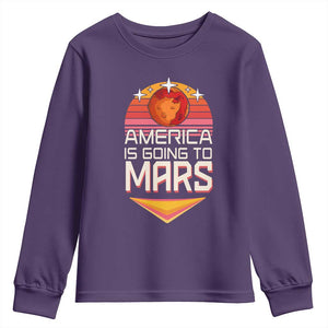 Trump 2025 Youth Sweatshirt America Is Going To Mars Funny USA Patriotic Party TS02 Purple Print Your Wear
