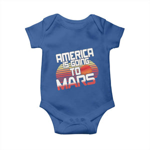 Trump 2025 Baby Onesie America Is Going To Mars Funny USA Patriotic Retro TS02 Royal Blue Print Your Wear