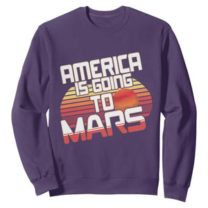 Trump 2025 Sweatshirt America Is Going To Mars Funny USA Patriotic Retro TS02 Purple Print Your Wear