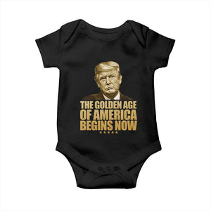 Trump 2025 Baby Onesie Golden Age Of America Begins Now Inauguration Speech TS02 Black Print Your Wear