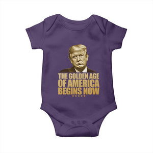 Trump 2025 Baby Onesie Golden Age Of America Begins Now Inauguration Speech TS02 Purple Print Your Wear