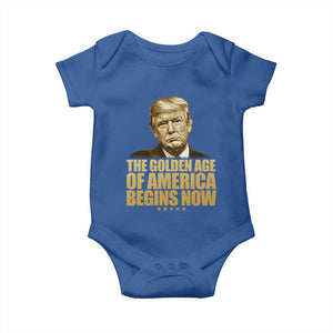 Trump 2025 Baby Onesie Golden Age Of America Begins Now Inauguration Speech TS02 Royal Blue Print Your Wear