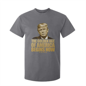 Trump 2025 T Shirt For Kid Golden Age Of America Begins Now Inauguration Speech TS02 Charcoal Print Your Wear