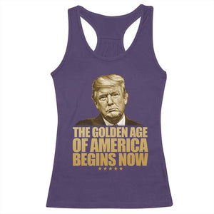 Trump 2025 Racerback Tank Top Golden Age Of America Begins Now Inauguration Speech TS02 Purple Print Your Wear