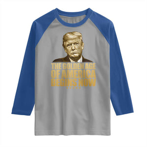 Trump 2025 Raglan Shirt Golden Age Of America Begins Now Inauguration Speech TS02 Sport Gray Royal Print Your Wear