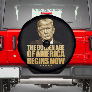 Trump 2025 Spare Tire Cover Golden Age Of America Begins Now Inauguration Speech TS02 Black Print Your Wear