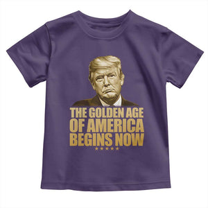 Trump 2025 Toddler T Shirt Golden Age Of America Begins Now Inauguration Speech TS02 Purple Print Your Wear