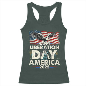 Trump 2025 Racerback Tank Top Happy Liberation Day 2025 Trump January 20Th 2025 TS02 Dark Forest Green Print Your Wear