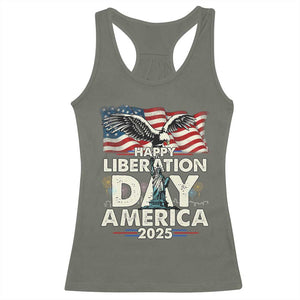 Trump 2025 Racerback Tank Top Happy Liberation Day 2025 Trump January 20Th 2025 TS02 Military Green Print Your Wear