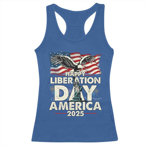 Trump 2025 Racerback Tank Top Happy Liberation Day 2025 Trump January 20Th 2025 TS02 Royal Blue Print Your Wear
