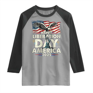 Trump 2025 Raglan Shirt Happy Liberation Day 2025 Trump January 20Th 2025 TS02 Sport Gray Black Print Your Wear