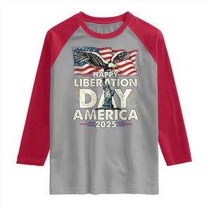 Trump 2025 Raglan Shirt Happy Liberation Day 2025 Trump January 20Th 2025 TS02 Sport Gray Red Print Your Wear