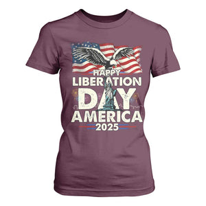 Trump 2025 T Shirt For Women Happy Liberation Day 2025 Trump January 20Th 2025 TS02 Maroon Print Your Wear