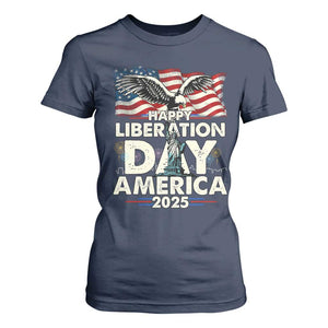 Trump 2025 T Shirt For Women Happy Liberation Day 2025 Trump January 20Th 2025 TS02 Navy Print Your Wear